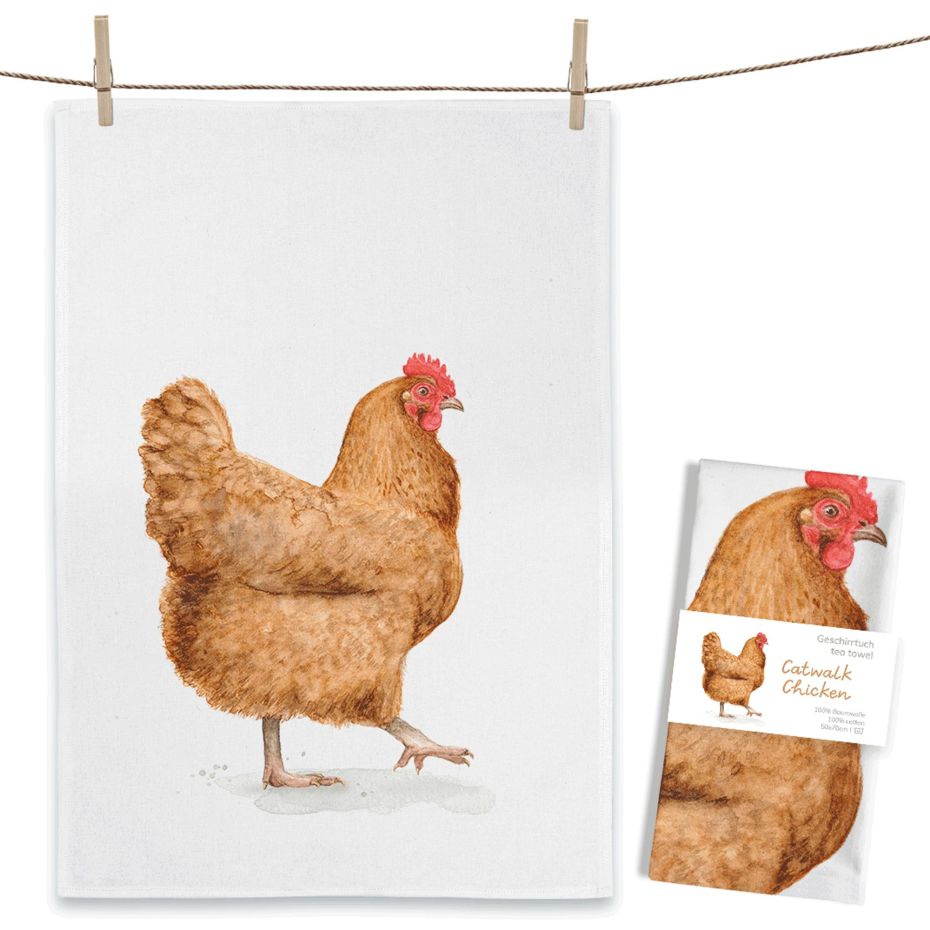 Maluu Geschirrtuch "Catwalk Chicken" bei Bettenrid