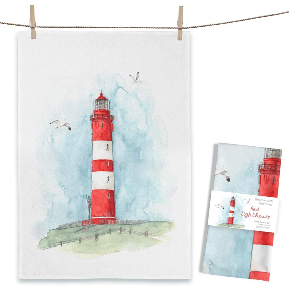 Maluu Geschirrtuch "Red Lighthouse" bei Bettenrid